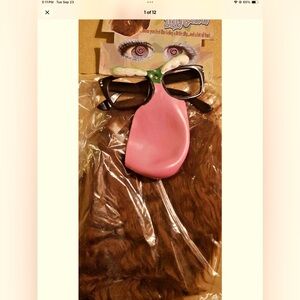 NEW VINTAG FUN Glasses RUBBER BIG PINK Nose/RUBBER EYEBROWS& BEARD HARD 2 FIND